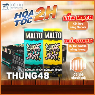  Sữa Malto hương Lúa Mạch & Socola Bạc Hà giúp tăng năng lượng và bổ sung dinh dưỡng thùng 48 hộp 180ml 