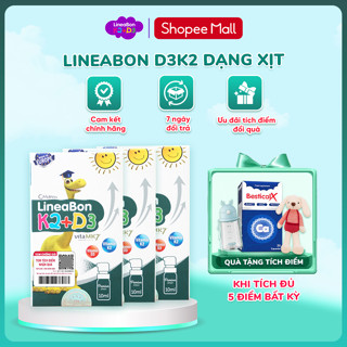 Combo 03 Lineabon D3 K2 Dạng Xịt Tiện Lợi - Hỗ Trợ Hấp Thu Canxi Cho Trẻ [10ml]