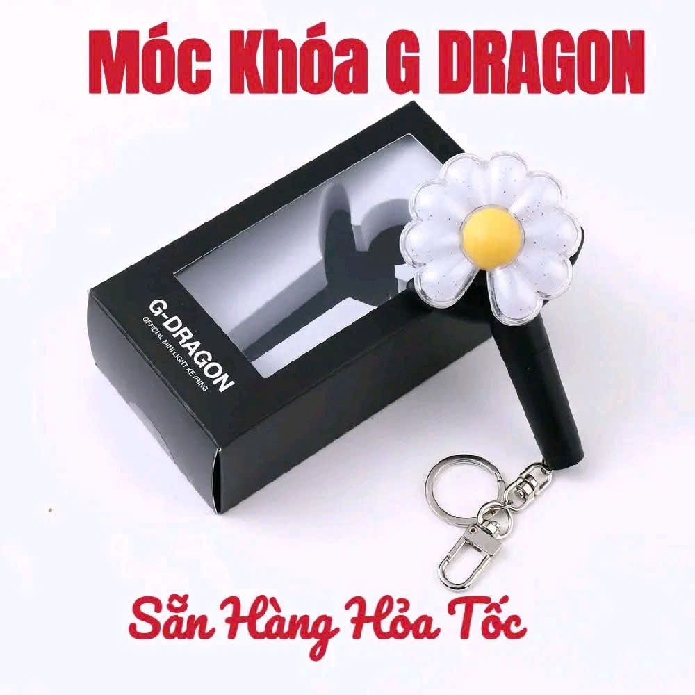 SẴN (kèm ảnh thật)  Keyring Mini Lightstick Móc Khóa G-DRAGON Little Daisy Glow Stick Móc Khóa+ Tặng