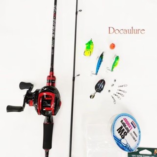 Bộ cần câu lure máy ngang cao cấp , cần câu đủ size tặng kèm dây câu lure và hộp mồi