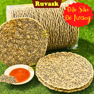 [20 CÁI NƯỚNG SẴN] Bánh Đa Mè Đen Nghệ An HÀNG LOẠI 1 - Bánh Đa Đô Lương Nghệ An Vừng Cốt Dừa Giòn Rụm - Bánh Khô Ruvask