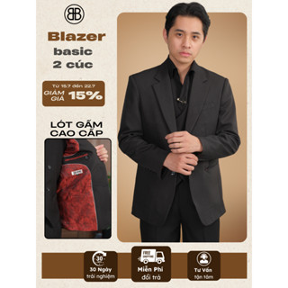 Áo Vest Blazer Nam 2 khuy Cao Cấp, Lót Gấm , Vải tuytsi Chéo dày Chống Nhăn, Áo 3 Lớp Đứng Form