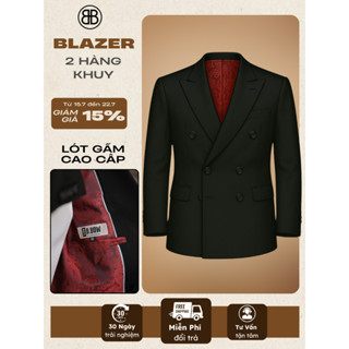 Áo Blazer 6 Cúc Nam Cao Cấp BBOW , Thiết Kế Ve Nhọn Sang Trọng,may kĩ ,Vải Chéo Đứng Form, Lót Gấm