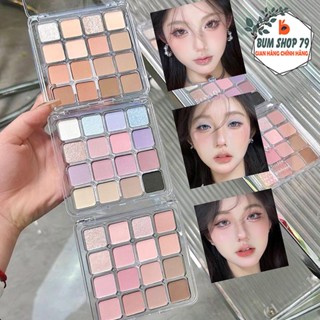 Bảng Màu Mắt 16 Ô ErshiQi Tông Lì Có Ánh Nhũ Trang Điểm Tự Nhiên, Bảng Mắt Má Hồng Chất Phấn Mềm Mịn