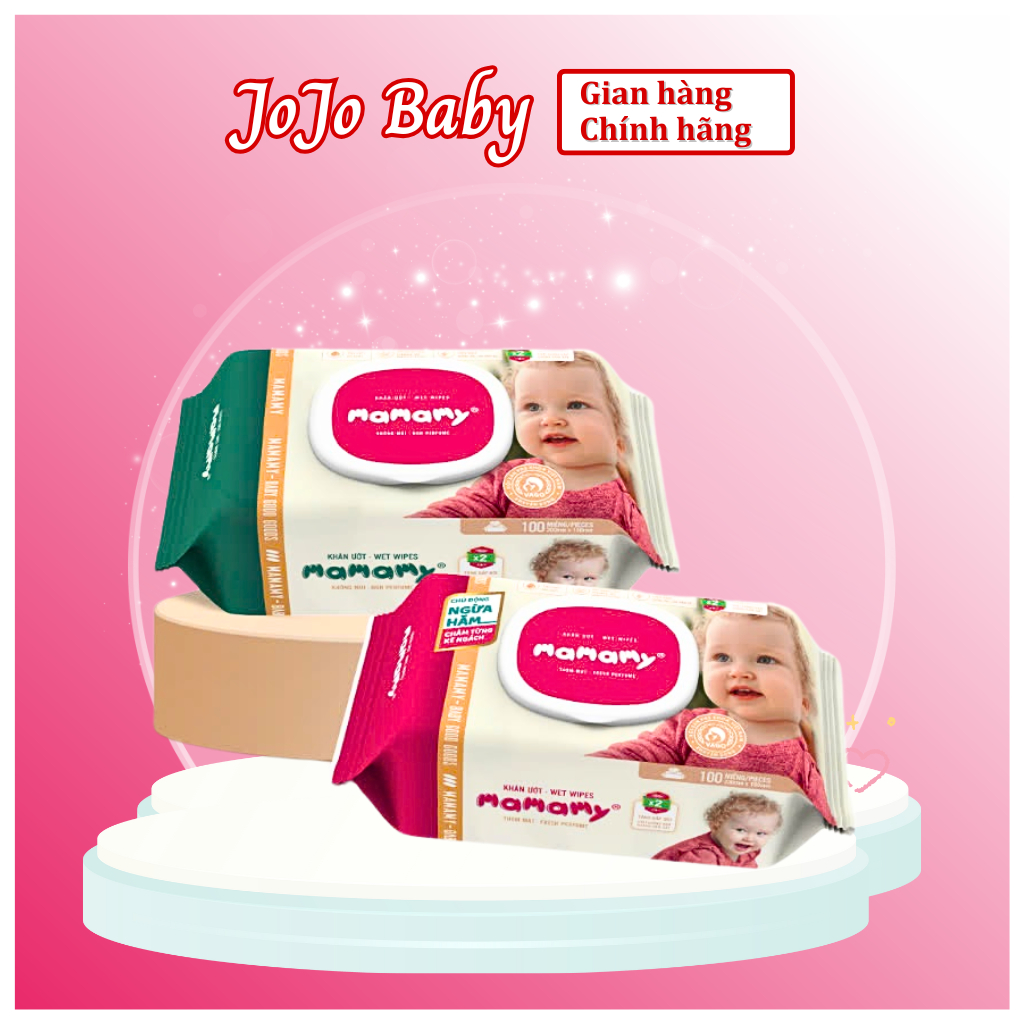 Khăn ướt Mamamy 100 tờ, có nắp, không mùi (xanh),chủ động ngừa hăm/x2 chất ngừa hăm Mamamy,dịu nhẹ a