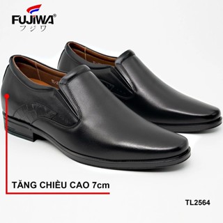 Giày Tây Nam Da Bò Fujiwa - TL2564. Giày Tăng Chiều Cao 7cm. Da Thật Nguyên Miếng. Size 38-43