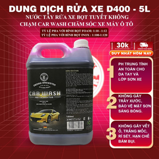 Dung Dịch Rửa Xe Có Chạm D400 Nước Tẩy Rửa Xe Bọt Tuyết Hồng Car Wash Chăm Sóc Xe Máy Ô Tô - Dedrik Brewter Can 5 Lít