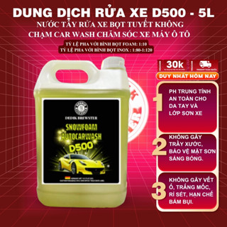 Dung Dịch Rửa Xe Không Chạm D500 Nước Tẩy Rửa Xe Bọt Tuyết Car Wash Chăm Sóc Xe Máy Ô Tô - Dedrik Brewter Can 5 Lít