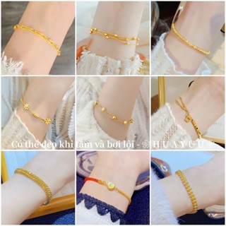 Lắc tay titan cao cấp không gỉ mạ vàng 24k mẫu mã trẻ trung dành cho nữ