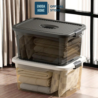Thùng Nhựa ENODA HOME Trong Suốt Đựng Đồ, Hộp Đựng Đồ Đa Dạng Kích Thước, Nắp Cài Quai Q100