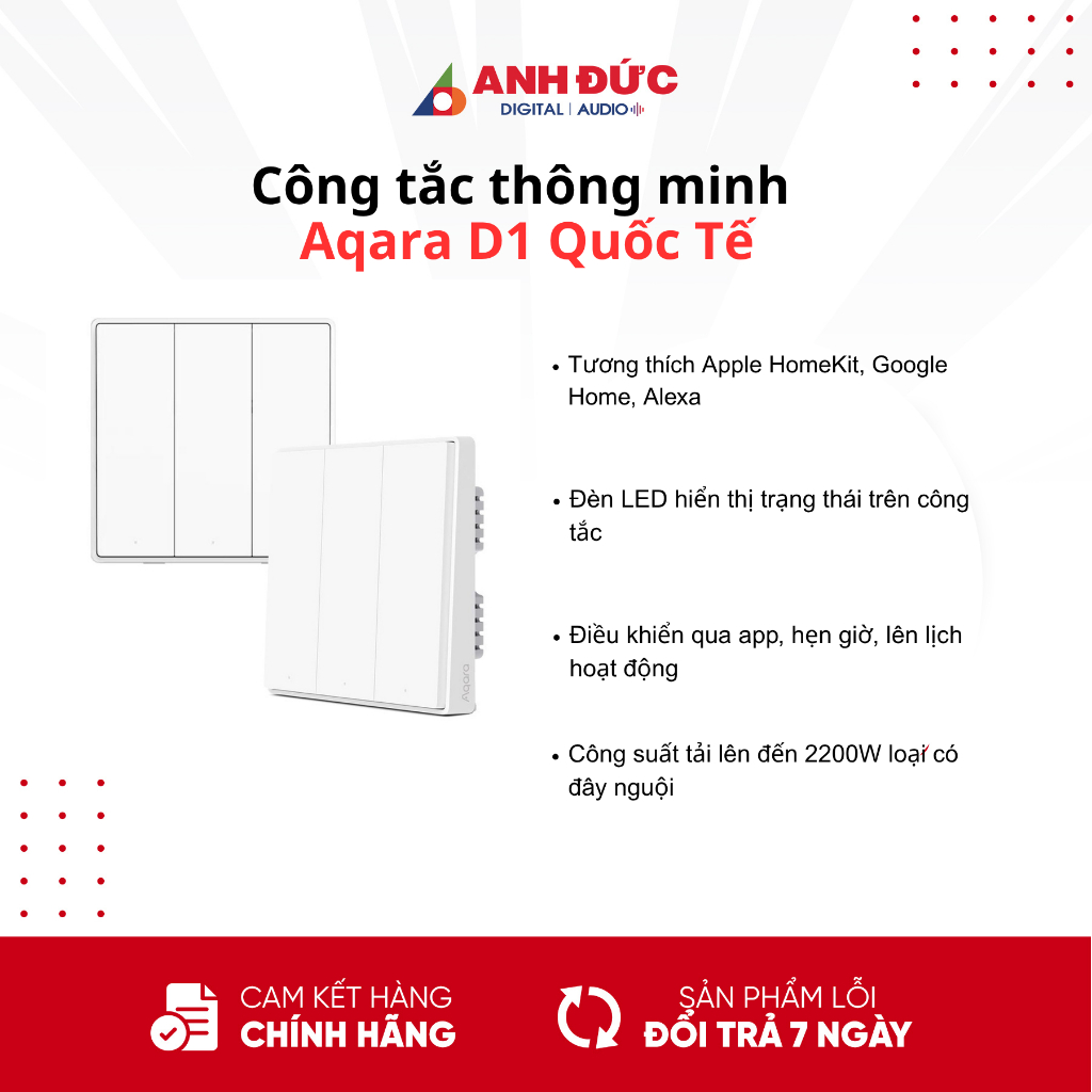Công tắc thông minh Aqara D1 White Quốc Tế