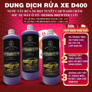 Dung Dịch Rửa Xe Có Chạm D400 Nước Tẩy Rửa Xe Bọt Tuyết Hồng Car Wash Chăm Sóc Xe Máy Ô Tô - Dedrik Brewter 1 Lít