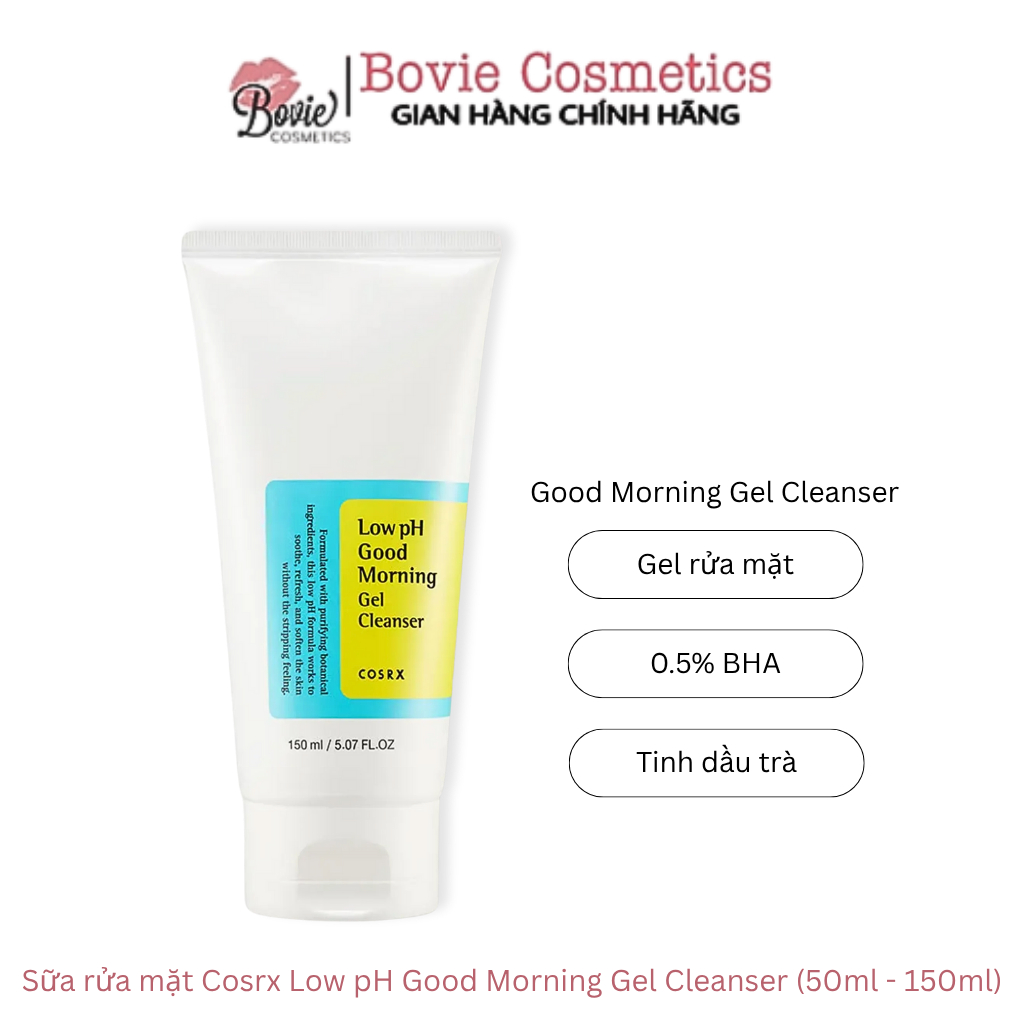 Sữa rửa mặt Cosrx Low pH Good Morning Gel Cleanser (50ml - 150ml) | Bovie cosmetics