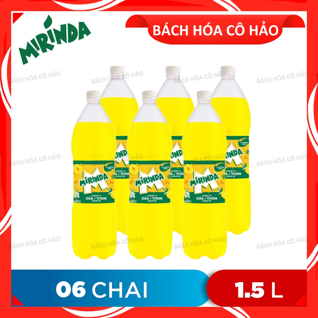 LỐC 6 CHAI NƯỚC NGỌT HƯƠNG DỨA MIRINDA 1.5L