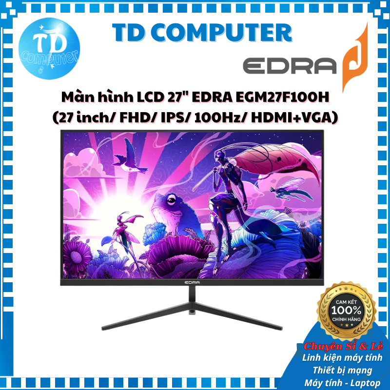 Màn hình LCD 27" EDRA EGM27F100H (27 inch/ FHD/ IPS/ 100Hz/ HDMI+VGA) - Hàng chính hãng