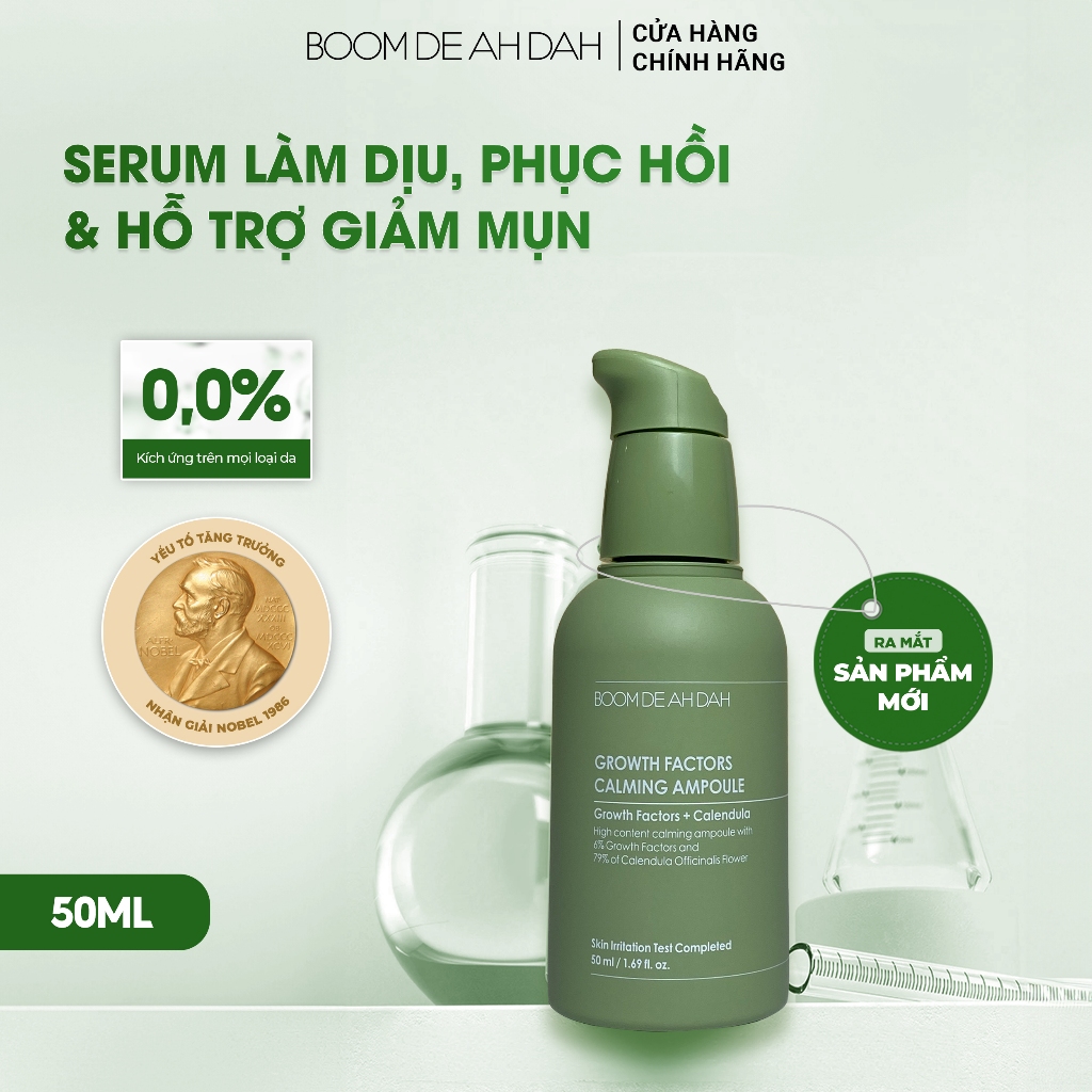 Serum Làm Dịu, Cấp Ẩm, Hỗ Trợ Cải Thiện Độ Đàn Hồi Da Boom De Ah Dah Growth Factors Calming Ampoule 