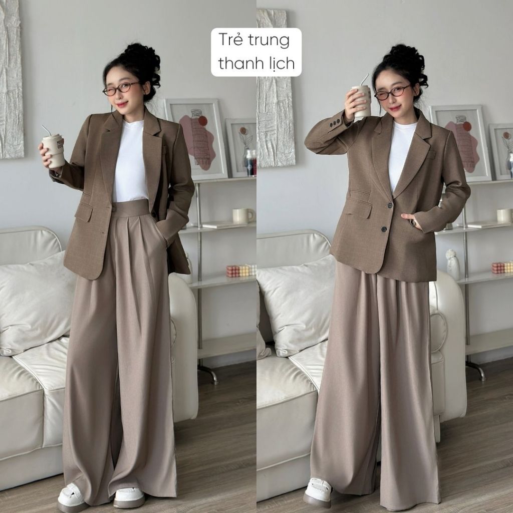 Áo khoác blazer nữ Mely Fashion form rộng dài tay phong cách Hàn Quốc trẻ trung tôn dáng dễ phối đồ có lớp đệm vai ASM45 | BigBuy360 - bigbuy360.vn