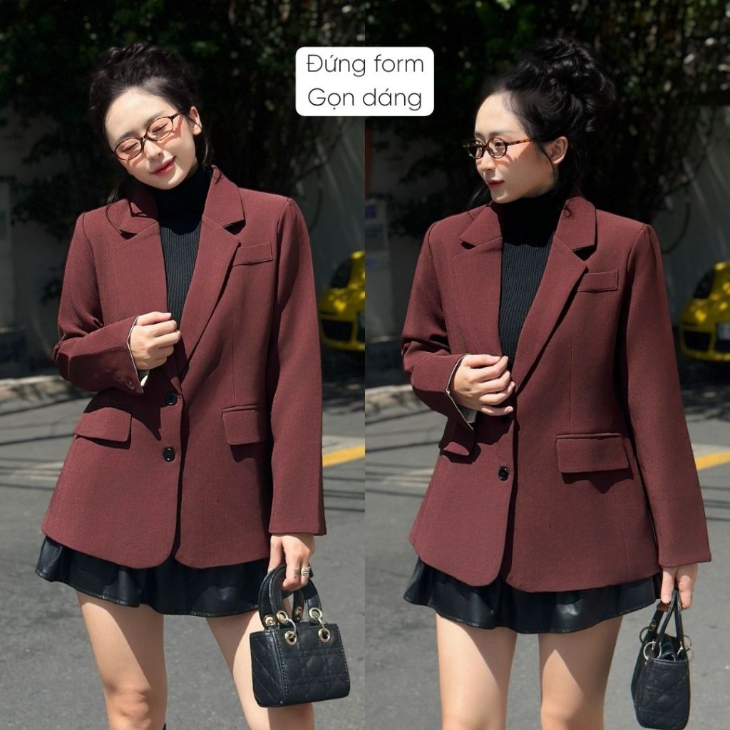 Áo khoác blazer nữ Mely Fashion form rộng dài tay phong cách Hàn Quốc trẻ trung tôn dáng dễ phối đồ có lớp đệm vai ASM45 | BigBuy360 - bigbuy360.vn