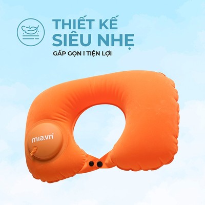 Gối Hơi Du Lịch Gấp Gọn MIAvn Đệm Cổ Êm Ái, Thiết Kế Bơm Hơi, Chất Liệu Siêu Nhẹ, Gấp Gọn Cực Nhỏ - Tiện Dụng Du Lịch
