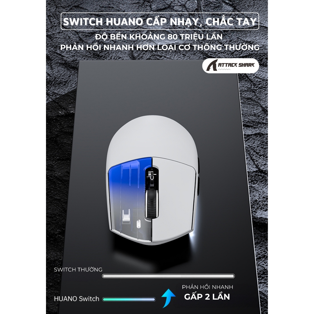 Chuột Gaming Attack Shark G3 PRO - Không Dây 3 Chế Độ, PAW3311, 25.000 DPI, Switch Omron, Dock RGB | BigBuy360 - bigbuy360.vn