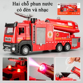 Đồ chơi xe cứu hoả KAVY gồm 2 đầu phun sương và phun nước bằng hợp kim có nhạc và đèn