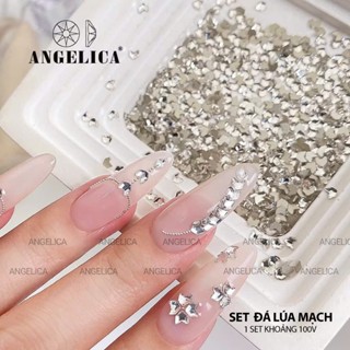  Set đá khối chân bằng giả úc hình lúa mạch đính móng trang trí nail khoảng 100 viên ANGELICA 