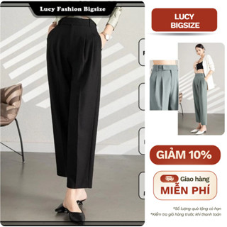Quần nữ Bigsize ống đứng, chất cotton mềm mịn thoải mái, phù hợp đi làm công sở, đi chơi 50-90kg - LUCY Bigsize (AT 123)