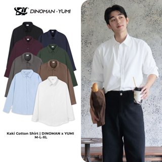 Áo Sơ Mi Dài Tay Nam Nữ Dinoman x Yumi Thấm Hút Tốt Mềm Form Oversize Nam Nữ Unisex Trẻ Trung - SM011