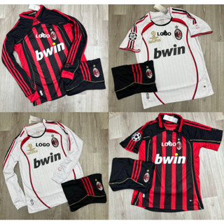 Áo Bóng Đá CLB AC Milan Ngắn Tay Phong Cách Retro 2007 - Chuẩn Mẫu Thi Đấu - Vải Polyester Gai Thái