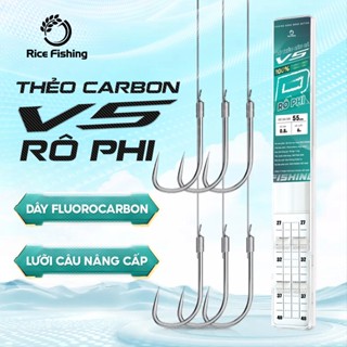 Thẻo buộc sẵn Rô Phi V5 dây Fluorocarbon Rice Fishing lưỡi cải tiến chuyên dụng câu cá Rô Phi LC-30