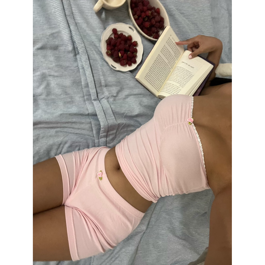 Blush Bunny -Set đồ ngủ chất liệu thun cotton mềm mát