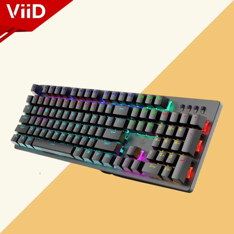 Bàn phím HP GK100F kết hợp Bàn phím cơ trục xanh game có đèn nền 104 phím Led,giao diện USB