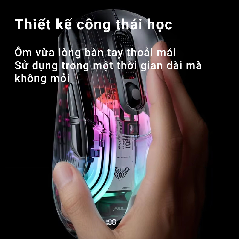 Chuột máy tính AULA SC630 - 3 Mode kết nối LED RGB - Vỏ trong suốt cực đẹp mắt - Chính hãng AULA | BigBuy360 - bigbuy360.vn