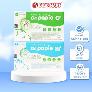 Khăn Hạ Sốt Dr.Papie Cho Bé 0M+, 3M+ Hạ sốt Vật lý Chuẩn Nhi Khoa, Ngăn Ngừa Co Giật Bibomart