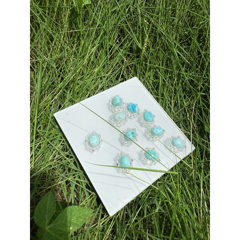 (A185)Charm Larimar khung hợp kim size 18li+