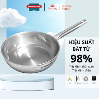 Chảo inox 304 đa lớp nguyên khối Sunhouse INM6 chính hãng - Chảo inox  3 đáy Sunhouse Impact INM3 