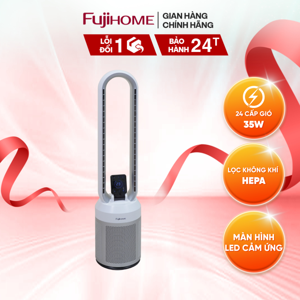Quạt Không Cánh Lọc Không Khí HEPA Fujihome BF308DC – Mát Êm, Sạch Khí, An Toàn Tuyệt Đối