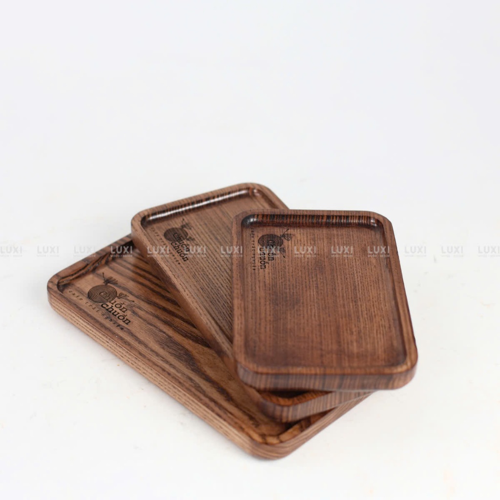 HCM | Khay gỗ decor chữ nhật có 3 size, Khay gỗ/Thớt gỗ decor chụp ảnh, đựng đồ ăn - LUXI DECOR HCM