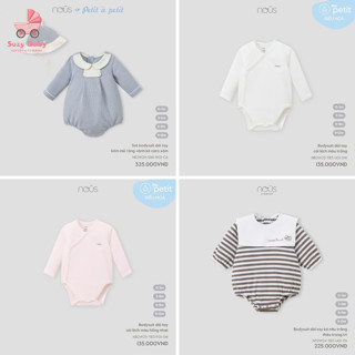 Set bodysuit Nous dài tay mẫu mới cho bé 0m-12m