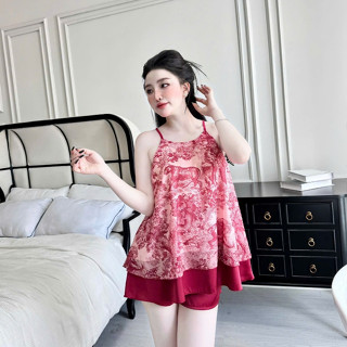  Bộ yếm nữ 3D cao cấp quần đùi chất liệu voan phối quần latin mềm mại thoáng mát thấm hút mồ hôi S957 loang rừng 