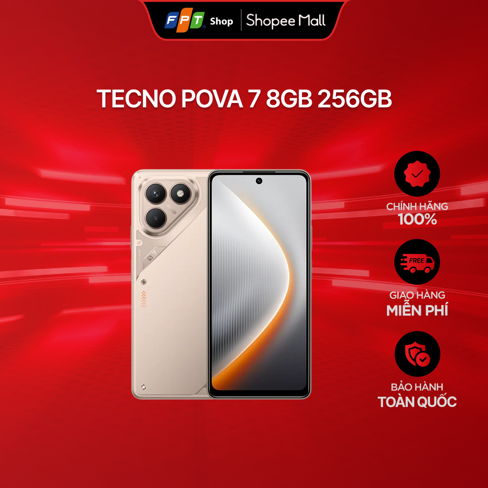[Chỉ GH tận nơi] Điện thoại Tecno Pova 7 8GB 256GB,6.78" FHD+, NFC, Bảo hành 13 tháng