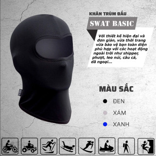 Khăn trùm đầu đi phượt SWAT, dáng Ninja, SWAT trùm kín đầu đi xe máy, du lịch che nắng - chống bụi