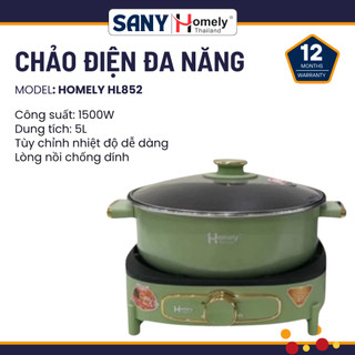  Chảo điện đa năng Homely công suất 1500W nấu lẩu chiên xào luộc hấp cỡ lớn dành cho gia đình 