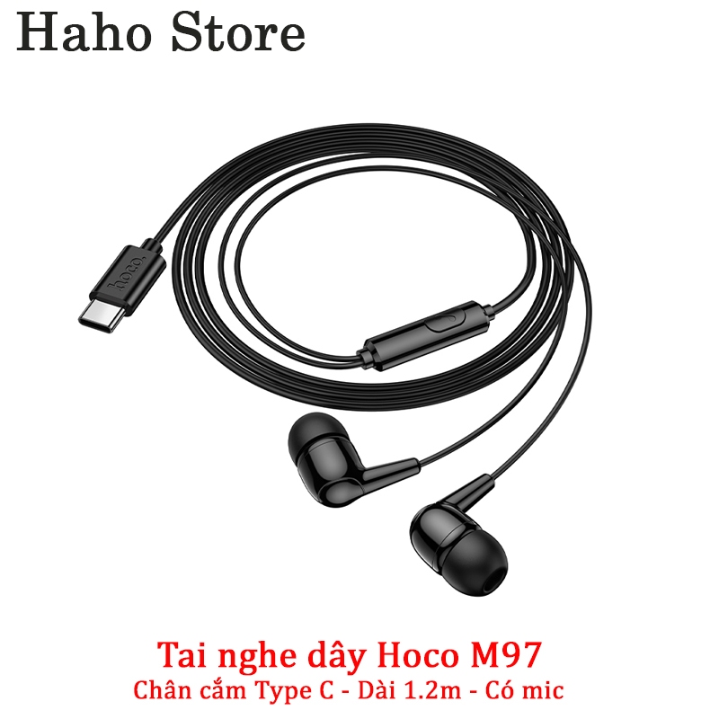 Tai nghe hoco M97 chân cắm type-C, dây dài 1.2M, có hỗ trợ micro