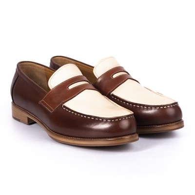 Giày Da Cao Cấp Phối Da DIJON LOAFER - LF18M - Da Bò Cao Cấp, Lót Trong Da Bò Mộc, Đế Cao Su Cao Cấp