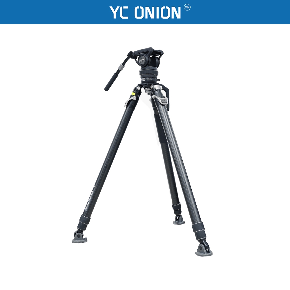 Tripod chuyên nghiệp YC Onion Pineta Peak kết nối đầu dầu FH75 Carbon Fiber cao 155cm thao tác nhanh