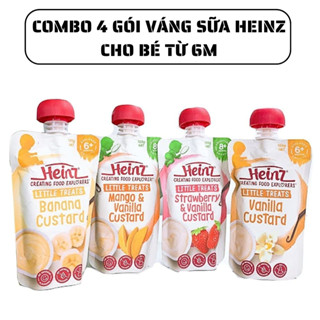 [COMBO 4 GÓI] Váng sữa Heinz, váng sữa hoa quả, hoa quả nghiền Heinz Úc cho bé từ 6 tháng