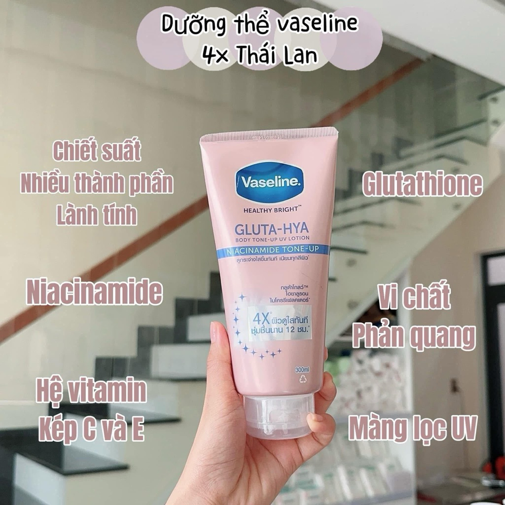 DƯỠNG THỂ VASELINE GLUTA HYA 4x mới