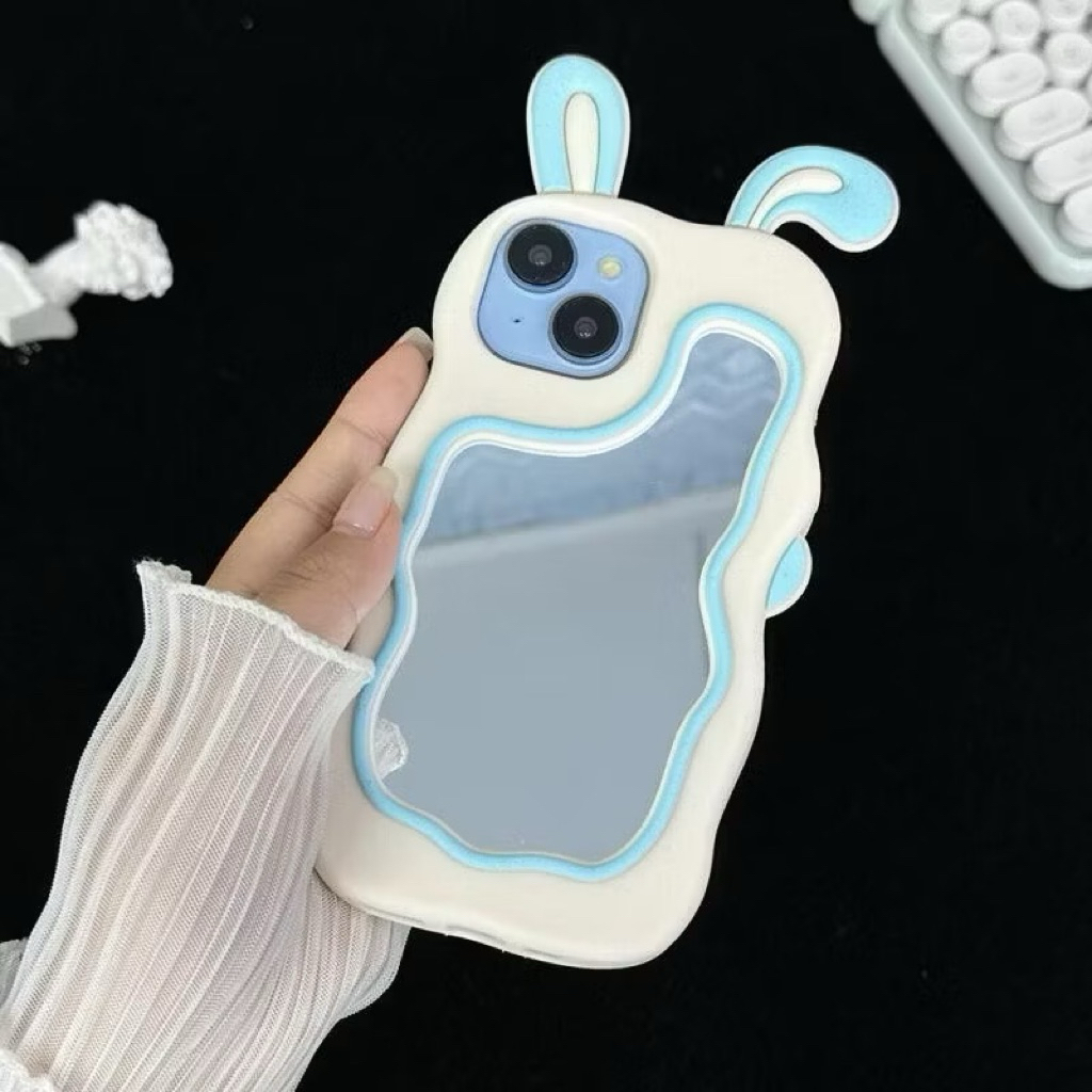 Hoả tốc sẵn Ốp lưng iPhone 6/7/8 gương thỏ xanh