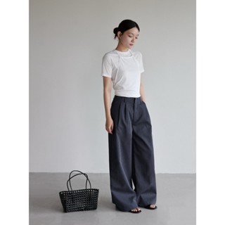 Quần dài sọc ống rộng lưng liền SOMS | Calm Pants